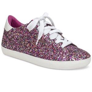 Kate Spade Ace Sparkling Glitter Sneakers Pink Multi Like New Low top Size 8.5